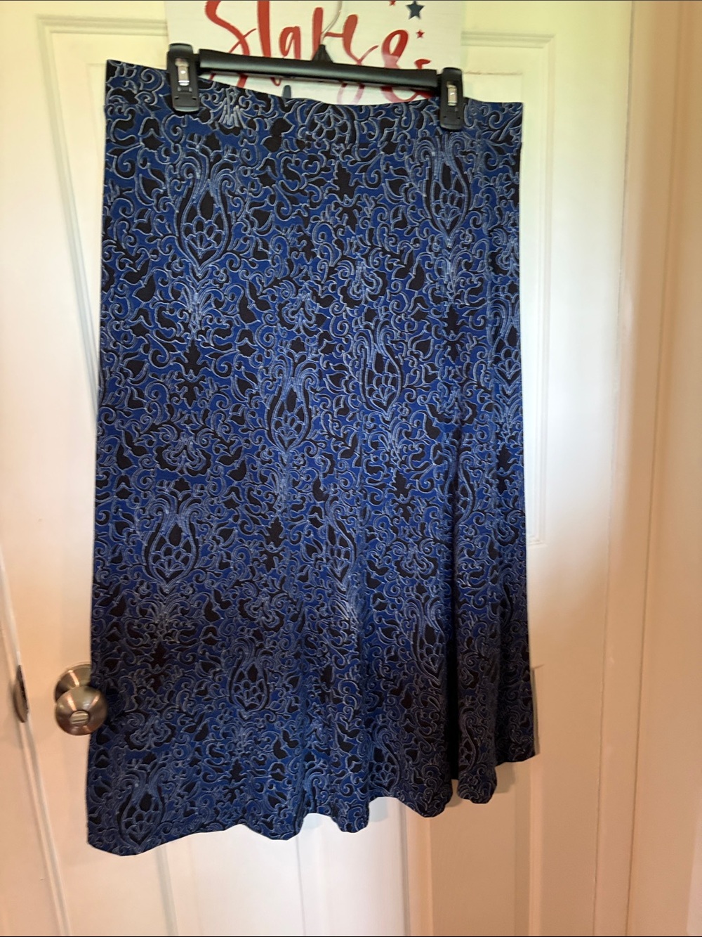 Blue Floral Pattern A-Line Women's Skirt